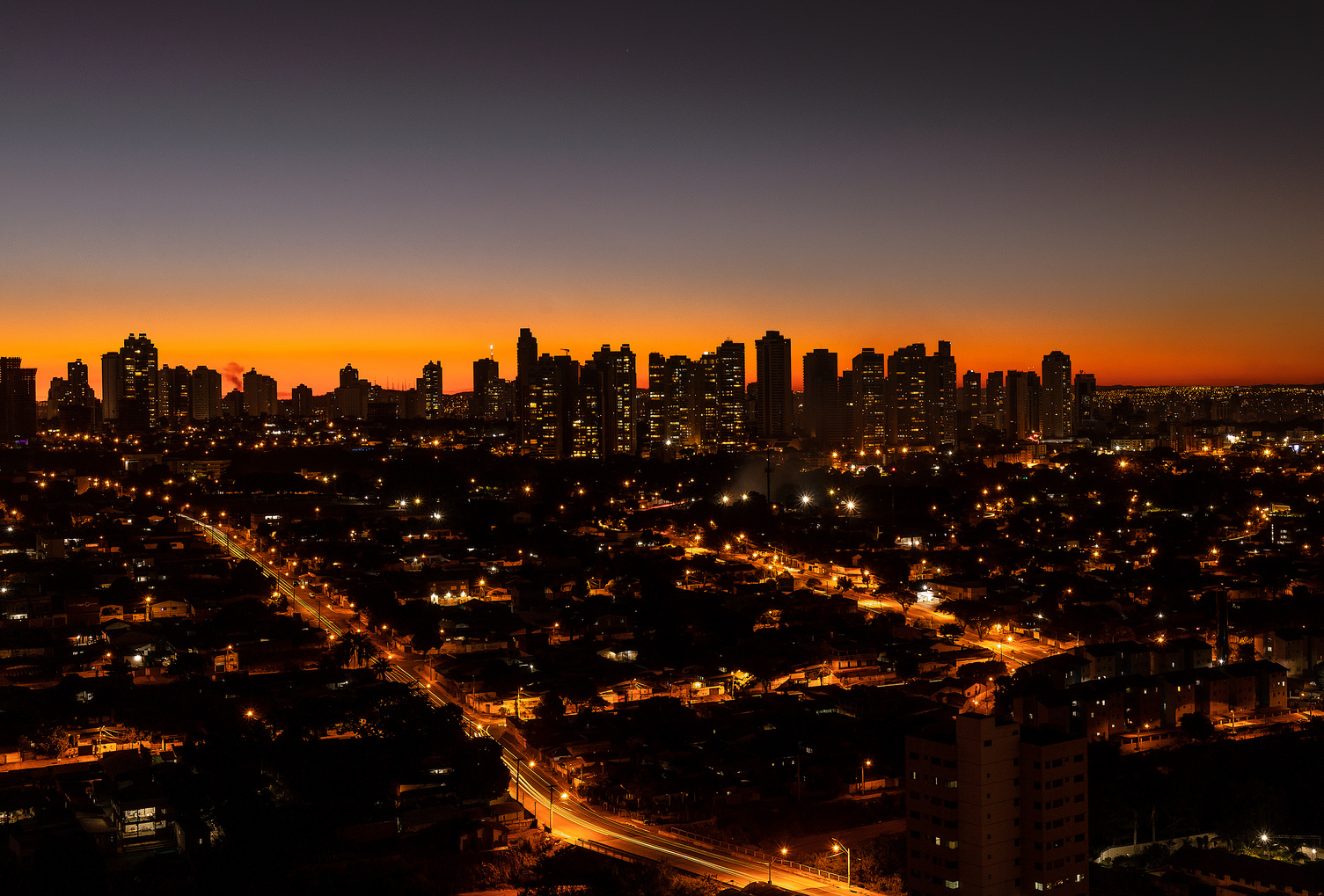 A beautiful sunset in the city of Goiânia - Goiás